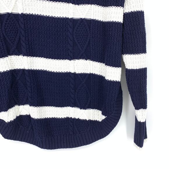 GAP Pullover Turtleneck Sweater Womens Size Medium Tall Navy White Striped - Picture 4 of 6
